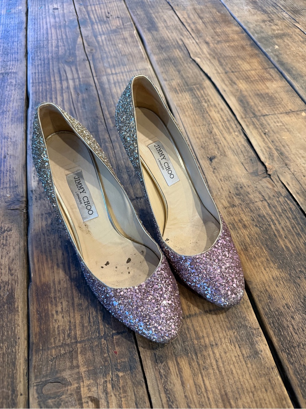 Jimmy Choo Romy Glitter Ombre Pumps